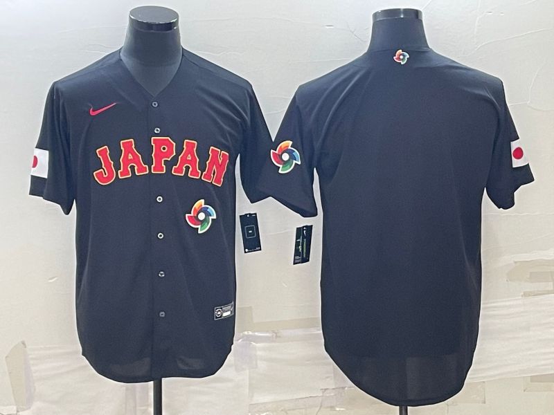 Men 2023 World Cub Japan Blank Black Nike MLB Jersey3